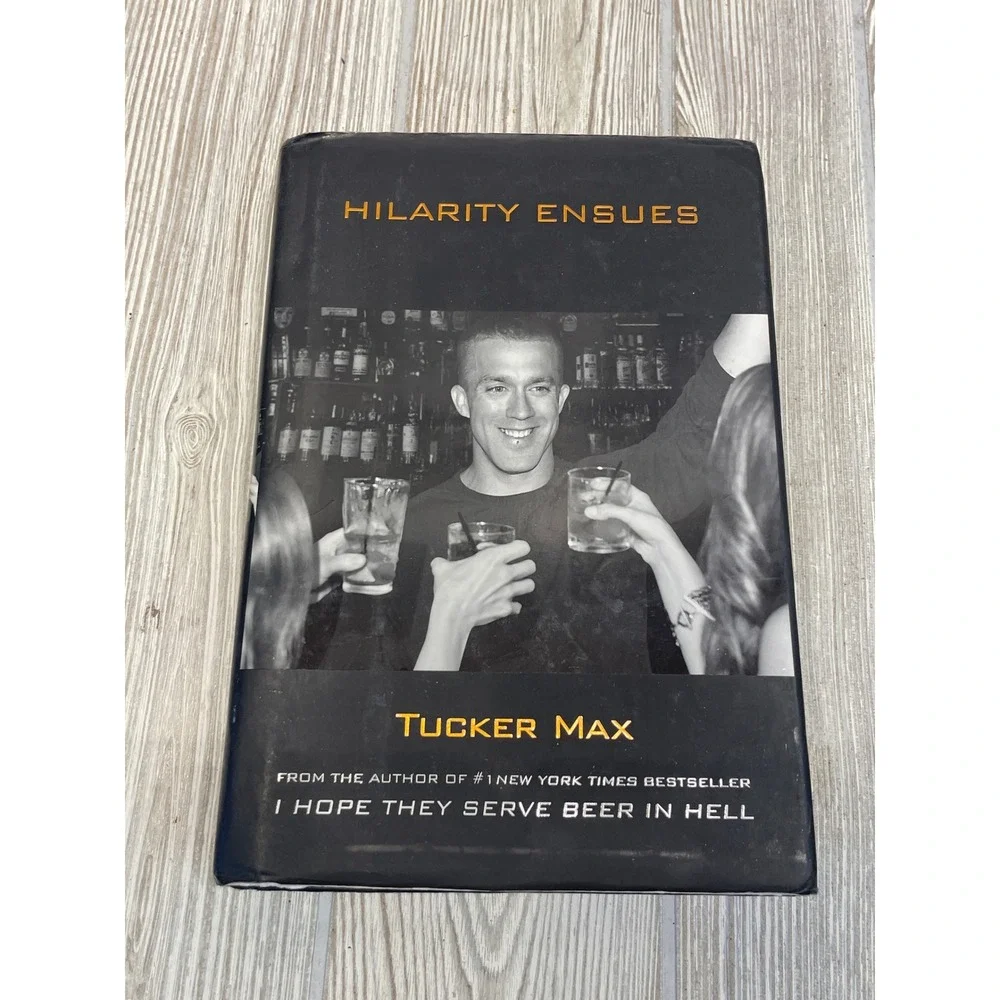 Tucker Max Book Lot A-holes Finish First Hilarity Ensues Lot of 2 Hardcover DJ